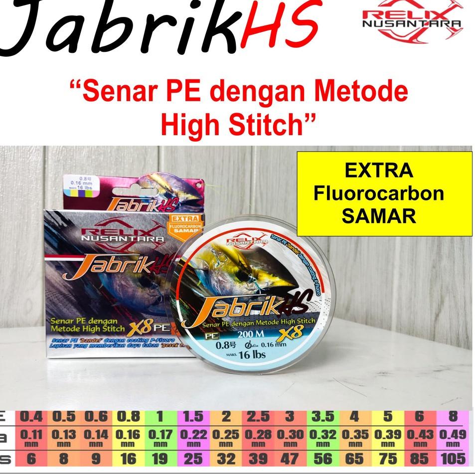 ー tP PE Jabrik Hs X8 0.6-0.8-1.0-1.5 200-300M Relix Nusantara w Produk Premium ★★★.
