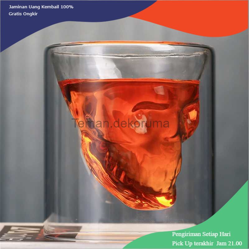 TD - GLS Doomed Gelas Wine Doublewall Glass Crystal Beer Mug 150ml - SG-02