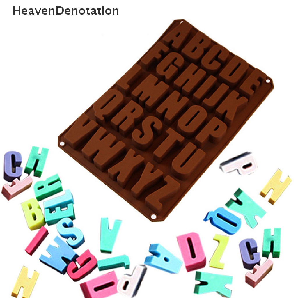 [HeavenDenotation] Silicone world 26huruf Cetakan Coklat Silikon Alat Cetakan Kue Anti Lengket HDV