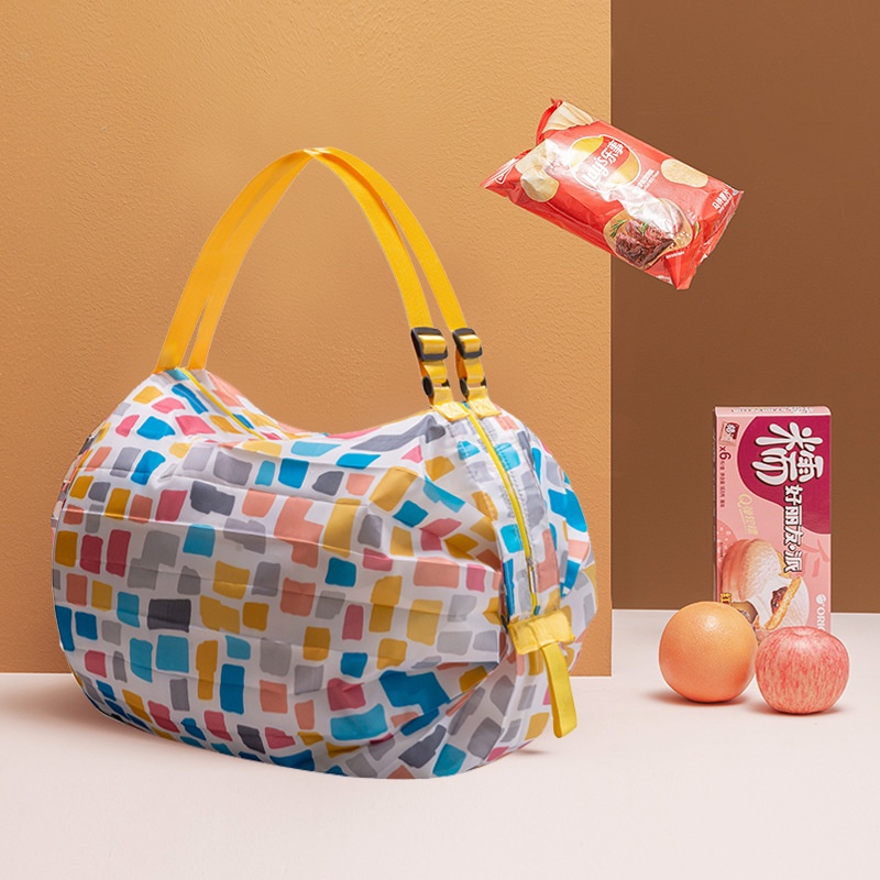 Tas Belanja Lipat Folding Shopping Bag Dengan Motif Kantong Belanja Import