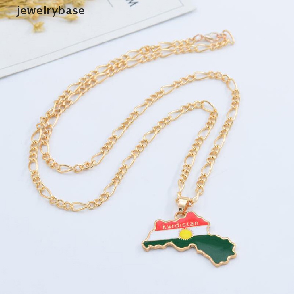 [jewelrybase] Kurdistan Map Kalung Untuk Wanita Pria Hip Hop Liontin Rantai Kreatif Warna Emas Kurdistan Bendera Map Liontin Kalung Perhiasan Hadiah Butik