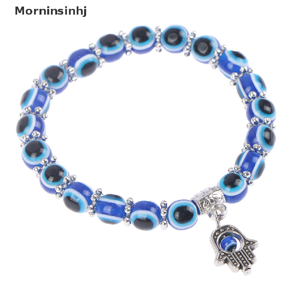 Mornin 2021 Charm Blue Evil Eye Keberuntungan Gelang Kaca Manik Bangle Wanita Pria Perhiasan Hadiah id