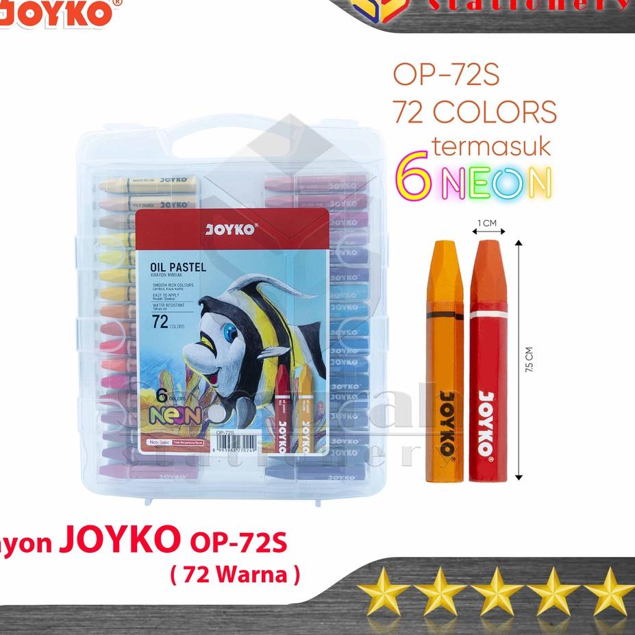 

Bisa COD Crayon Joyko OP-72s / Krayon Minyak isi 72 Warna (Terlengkap ) / Oil Pastel OP 72S For Drawing Water Resistant - Non Toxic serbuuu !