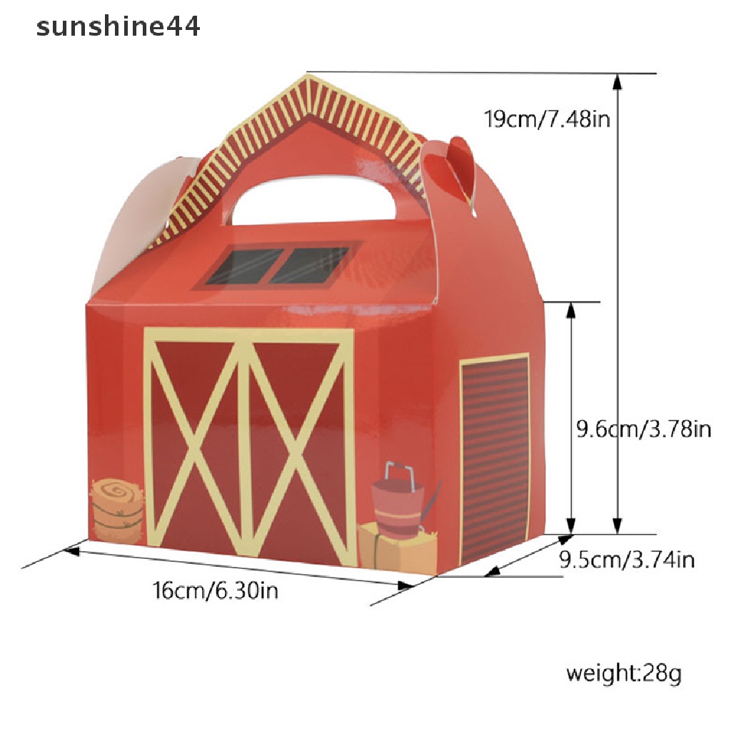 Sunshine 5Pcs Animal Portable Box Kertas Permen Kue Kotak Hadiah Tema Pertanian Perlengkapan Pesta ID