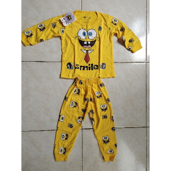 Piyama anak karakter, Piyama anak spongebob, Baju tidur anak karakter, Baju tidur anak spongebob, Pa