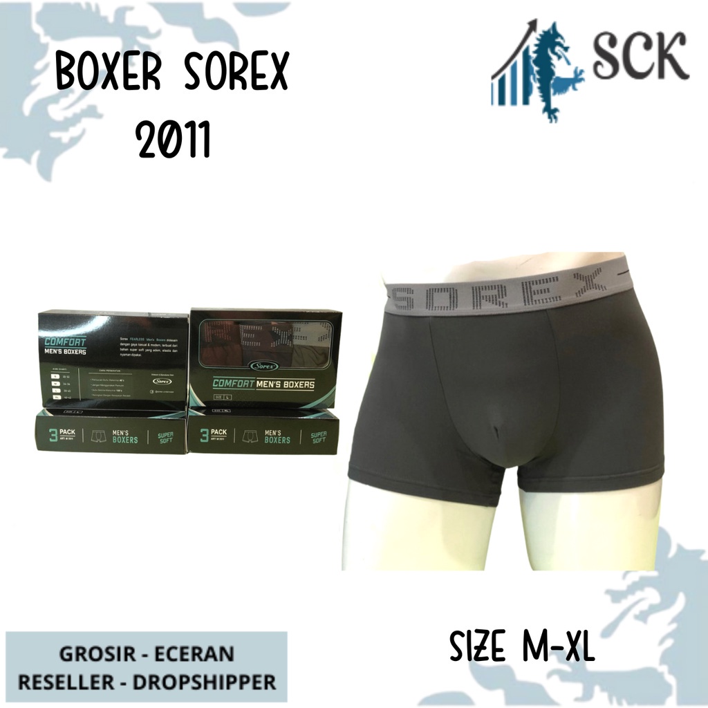 [ISI 3] CD Pria SOREX 2011 Model BOXER / Pakaian Dalam Pria Celana Dalam M-XL