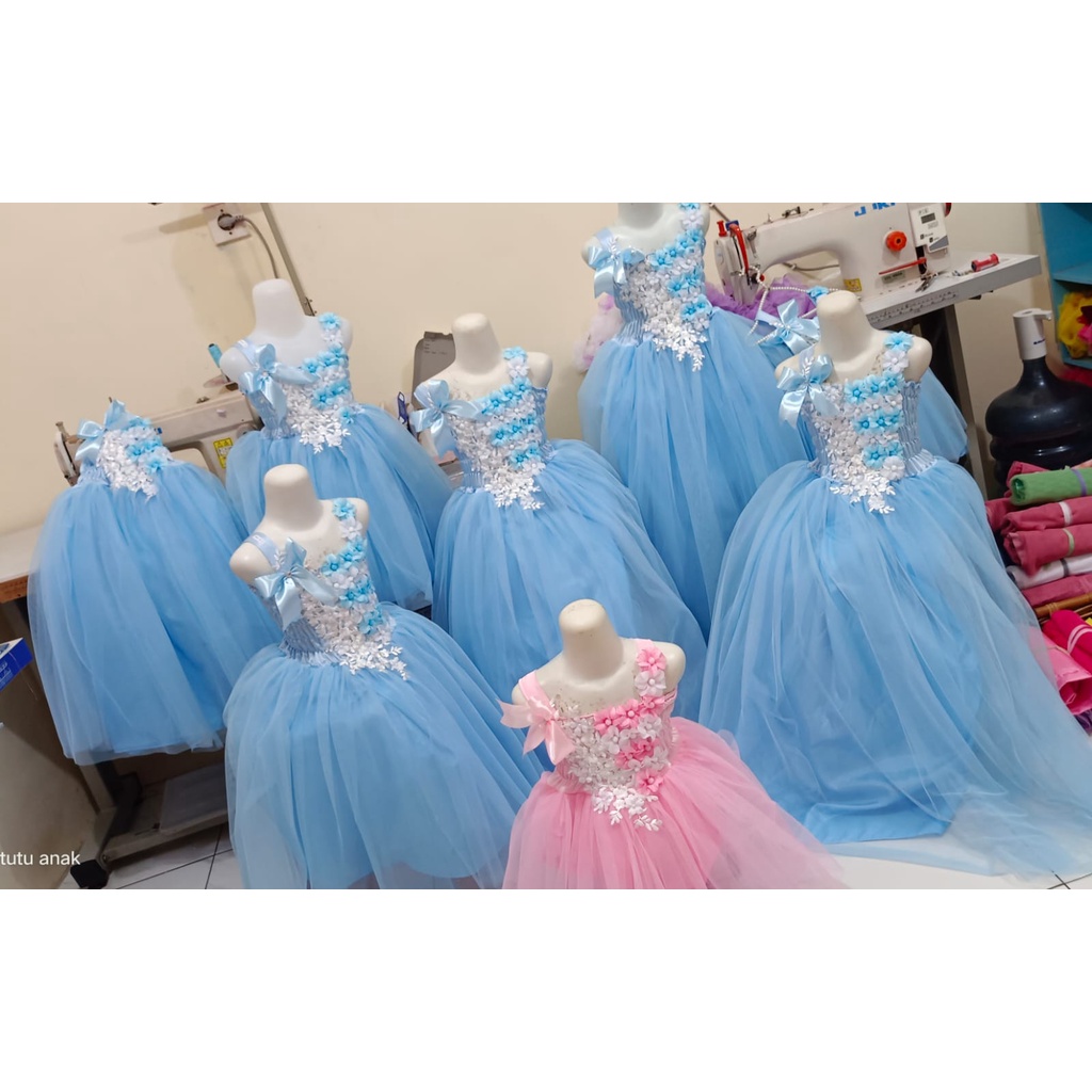 Dress bunga pom pom nyaman lucu keren banget