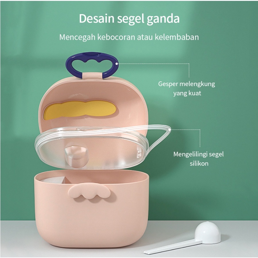 Kotak Susu Dino 800 ML bubuk bayi tempat susu bayi anti tumpah 800ml