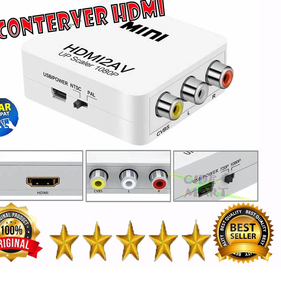 ✾ [BISA COD] HDMI TO AV / MINI BOX HDMI2AV / ANYCAST RCA CONVERTER ADAPTOR / HDMI2AV ➱