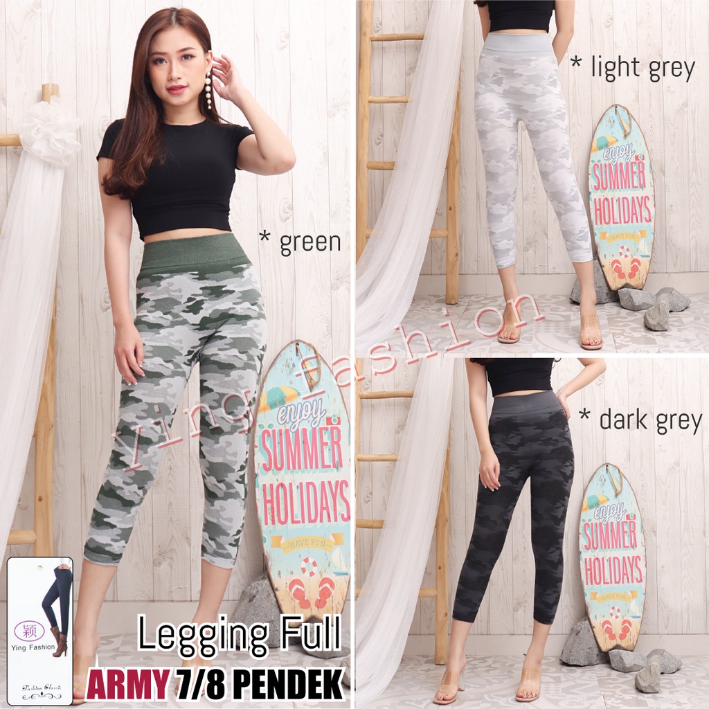 Legging Full Army Pendek / Leging pendek import wanita / legging army pendek import / legging import