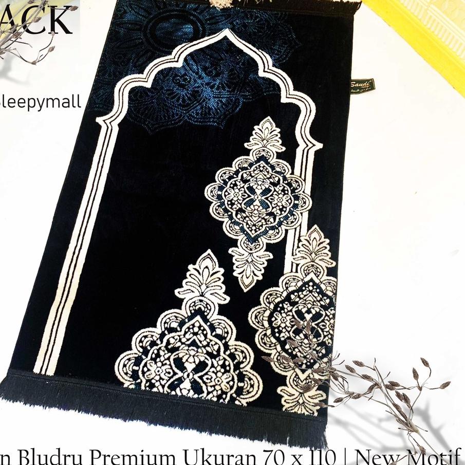 ✴ Sajadah Turki Hitam Premium,Sajadah Premium Tebal Motif Bunga ▼