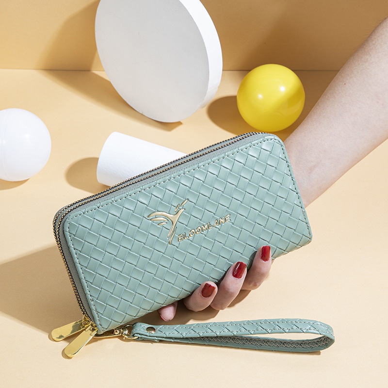 DOMPET PANJANG WANITA MUAT HP 2 RESLETING SLOT KARTU UANG KOIN BRANDED PREMIUM KOREA KULIT ANYAMAN TOSCA ASPEN WA648T5 IMPORT CEWEK FASHION MURAH BATAM SIMPLE REMAJA KEKINIAN