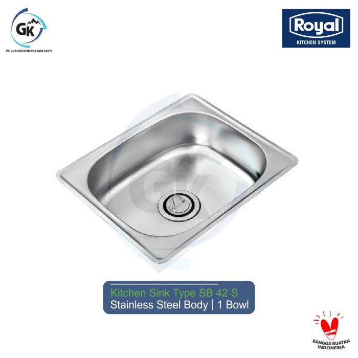 Washtafel Bak Cuci Piring Kitchen Sink Washtafel Stainless Royal Sb 42