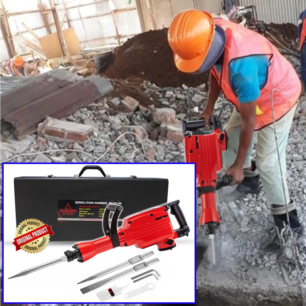 GAHAR BOS!! Jack hammer YUKIDO PH-65 Jack drill penghancur beton hammer demolition BOR BOBOK BETON BOR BOBOK TEMBOK