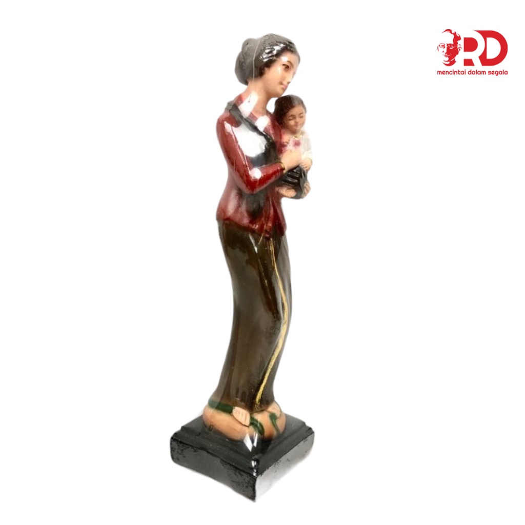PATUNG ROHANI KATOLIK MARIA BUNDA JAWA MERAH 20 CM RUMAH DEHONIAN | Patung Bunda Maria