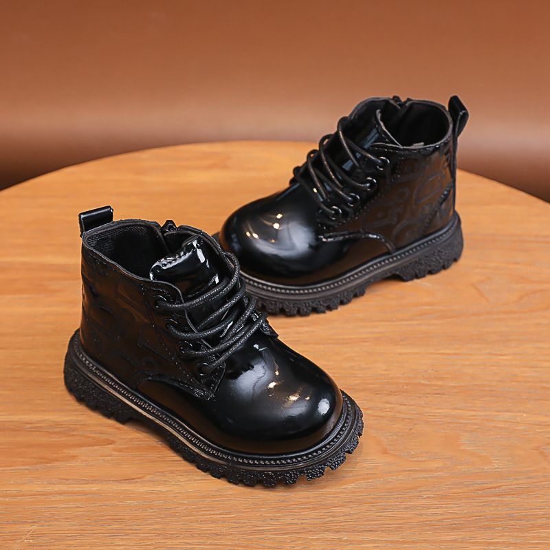 (HZ) Sepatu Sneaker Boot Glossy Anak Import HZK127