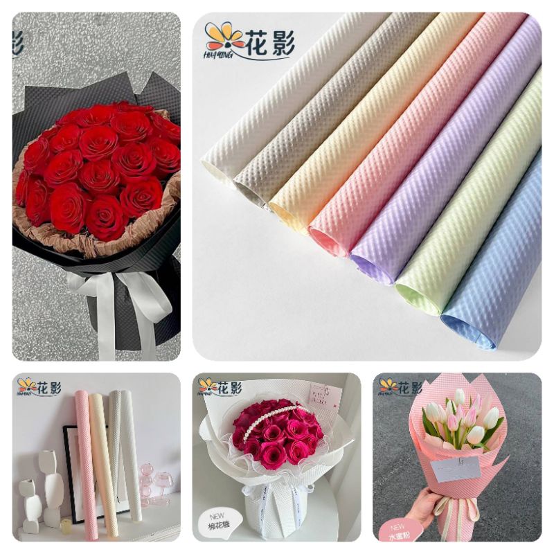

Kertas Buket Bunga Motif Embossed FREE PACKING - Embbossed 3D Kertas Cellophane Paper Wrapping Flower- Kertas Kado
