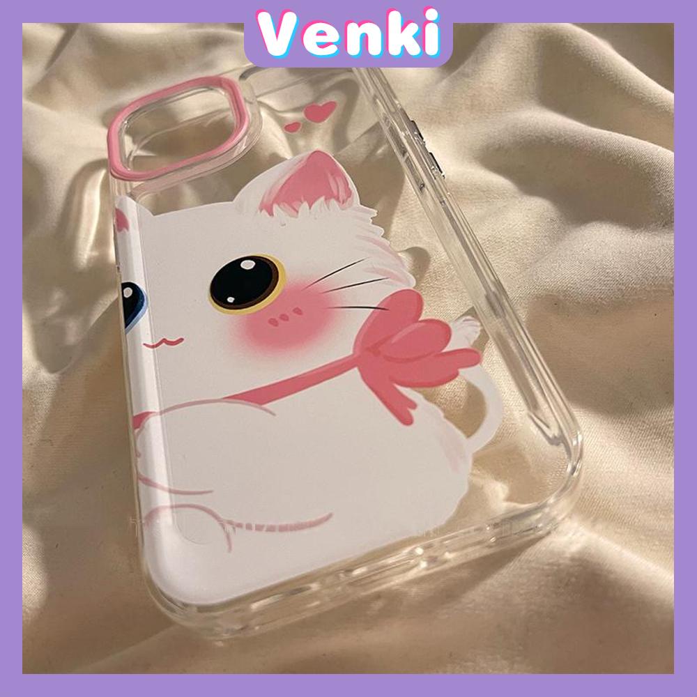 Case For iPhone 11 Soft TPU Transparent Space Case Cute Couple Black White Cat Plating Buttons Camera Protection Shockproof For iPhone 14 13 12 11 Plus Pro Max 6 7 8 Plus XR XS