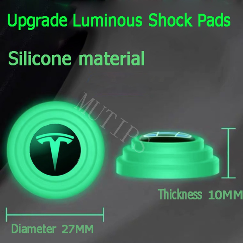 Tesla 4per8 /12 /16Pcs New Luminous Type Car Door Trunk Anti Shock Tabrakan Pad Stiker Silikon Mengurangi Kebisingan Penyangga Untuk Model3 Y X