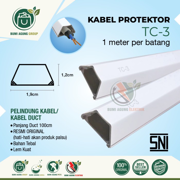 Kabel Protektor PREMIUM TC 1 2 3 4 5 6 / kabel duct cable protector sudah SNI kualitas mantab