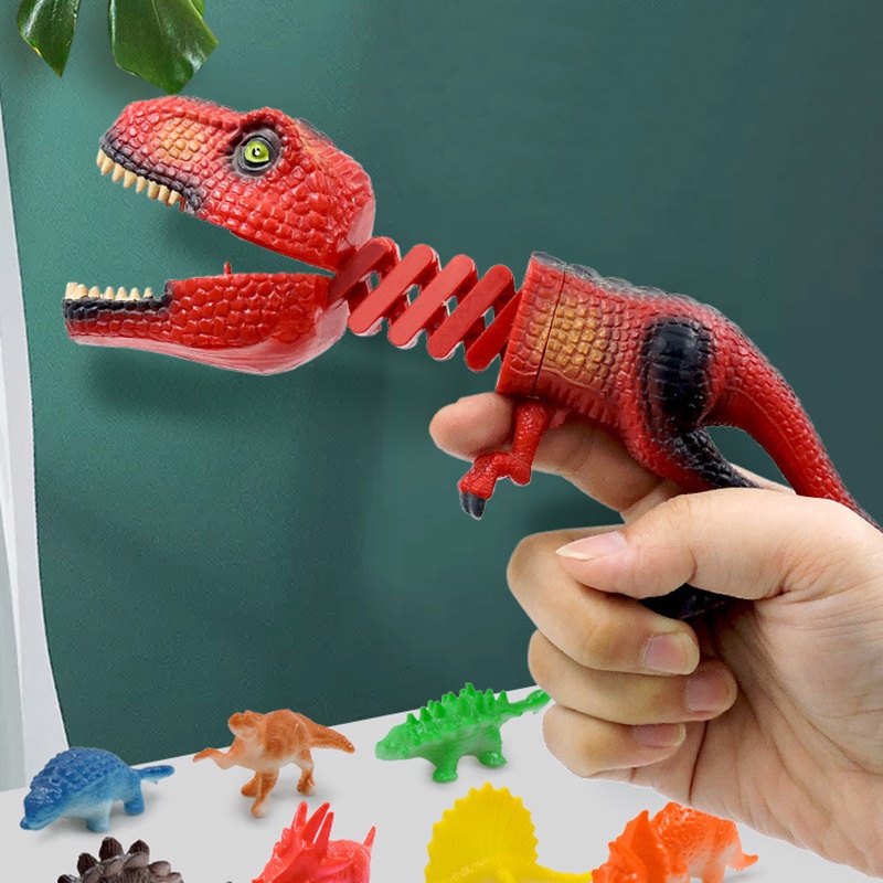 1pc Mainan Ditarik Tangan Hiu Musim Semi Gigit Dinosaurus Kreatif Lucu Tricking Toy Orang Tua-Anak Mainan Interaktif Untuk Anak Dewasa