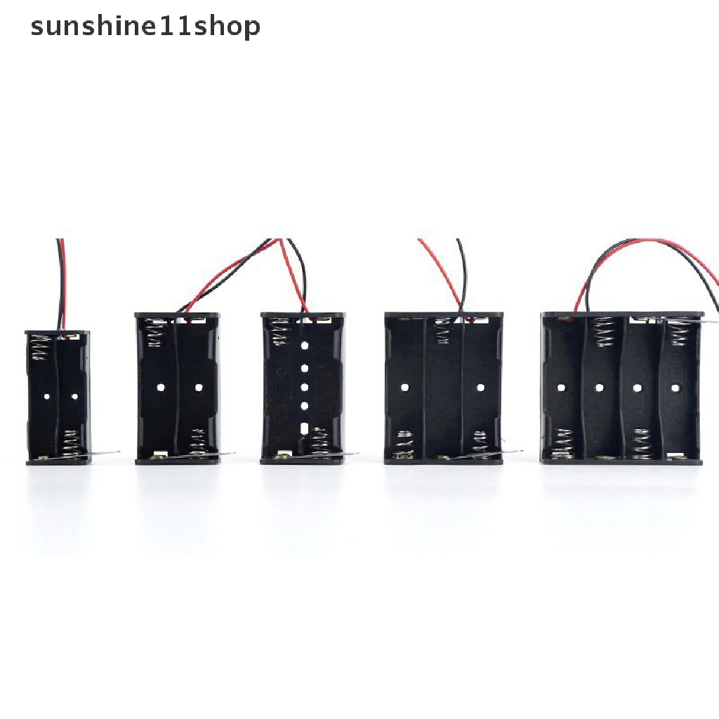 Sho Plastik Ukuran Standar 2x 3x 4x AA 2x AAA Box Case Holder Dengan Kawat Lead Side By Side Box Connecg Solder N