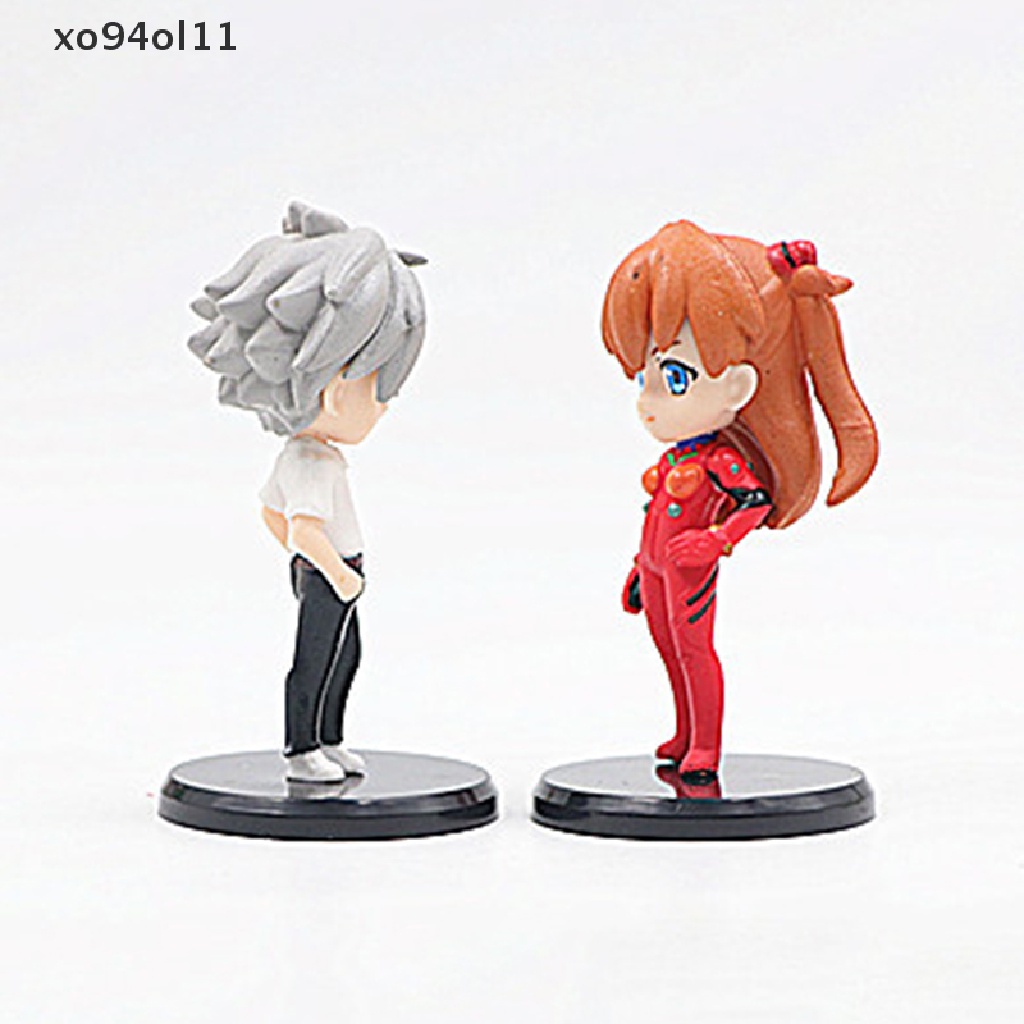 Xo 5Pcs/set Lucu Q Versi Eva Anime Figure Neon Genesis Evangelion Ayanami Rei Figure Boneka Asuka Langley Soryu Ornamen Mobil Dekorasi Fans Hadiah OL