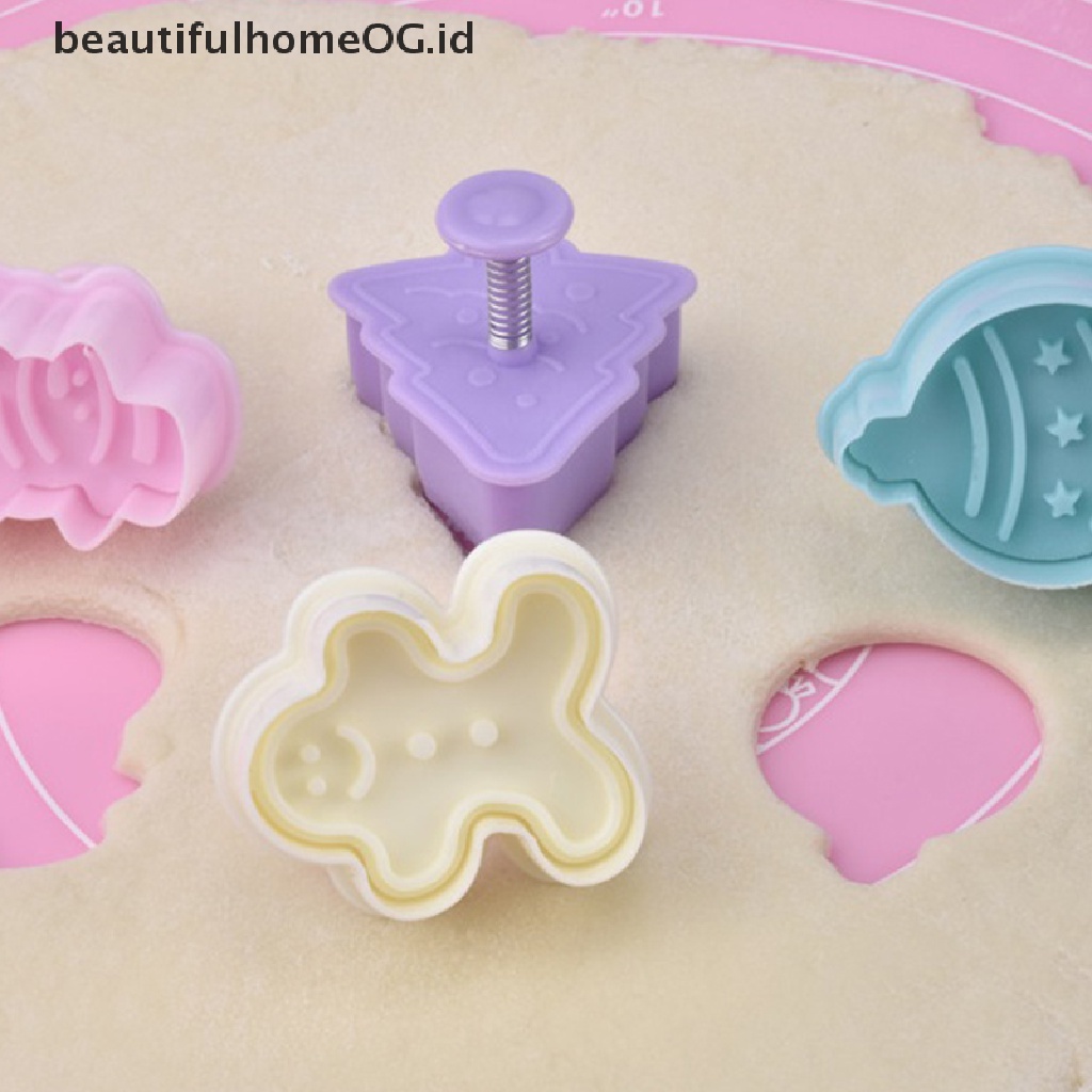 // Beautifulhomeog.id// 4Pcs/Set Cetakan Kue Kering Plastik Cetakan Kue Aneka Seri Kartun **