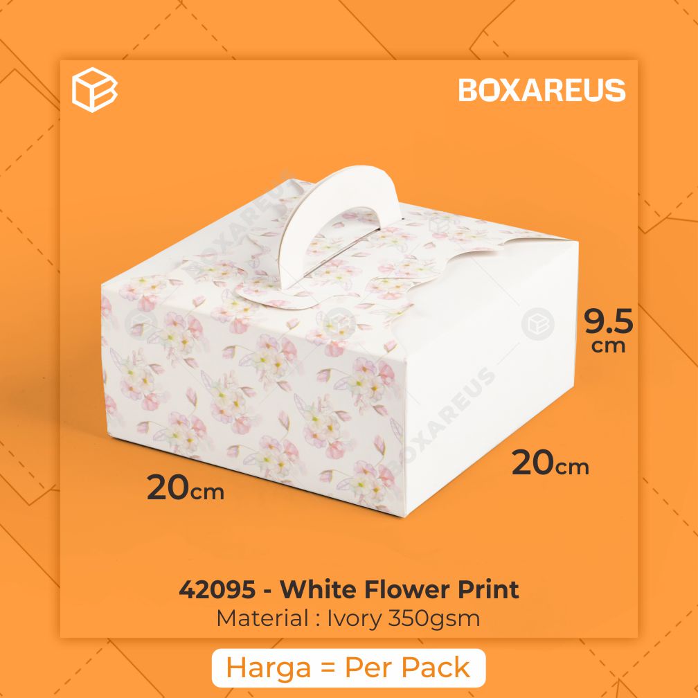 Cake Box, Kotak Kemasan Dus Kue, Packaging Gable | 42095 FLOWER (10pcs)