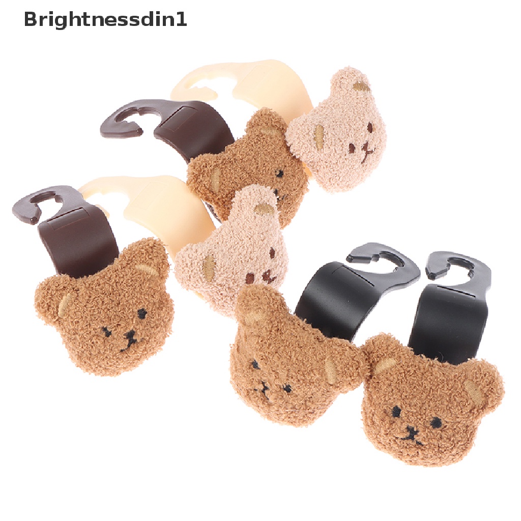 [Brightnessdin1] Baby Bear Head Car Hook Jok Mobil Baby Trolley Hook Aksesoris Stroller Bayi Butik