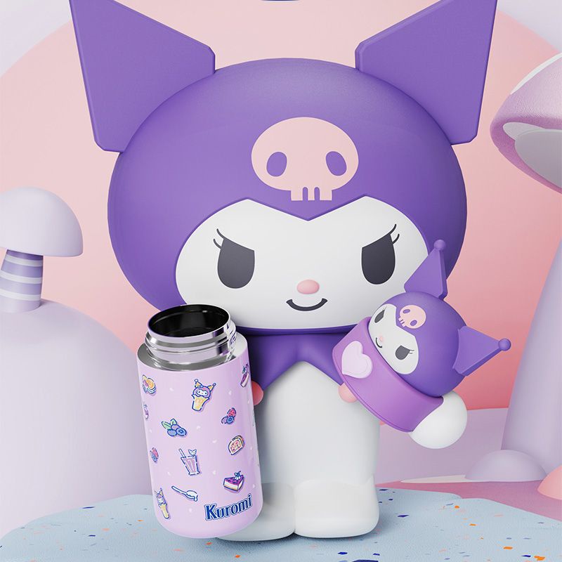 350ml Sanrioed Anime Kuromi Cinnamoroll Thermos Mug Kawaii Botol Air Olahraga 316stainless Steel Thermal Cup Botol Air Anak