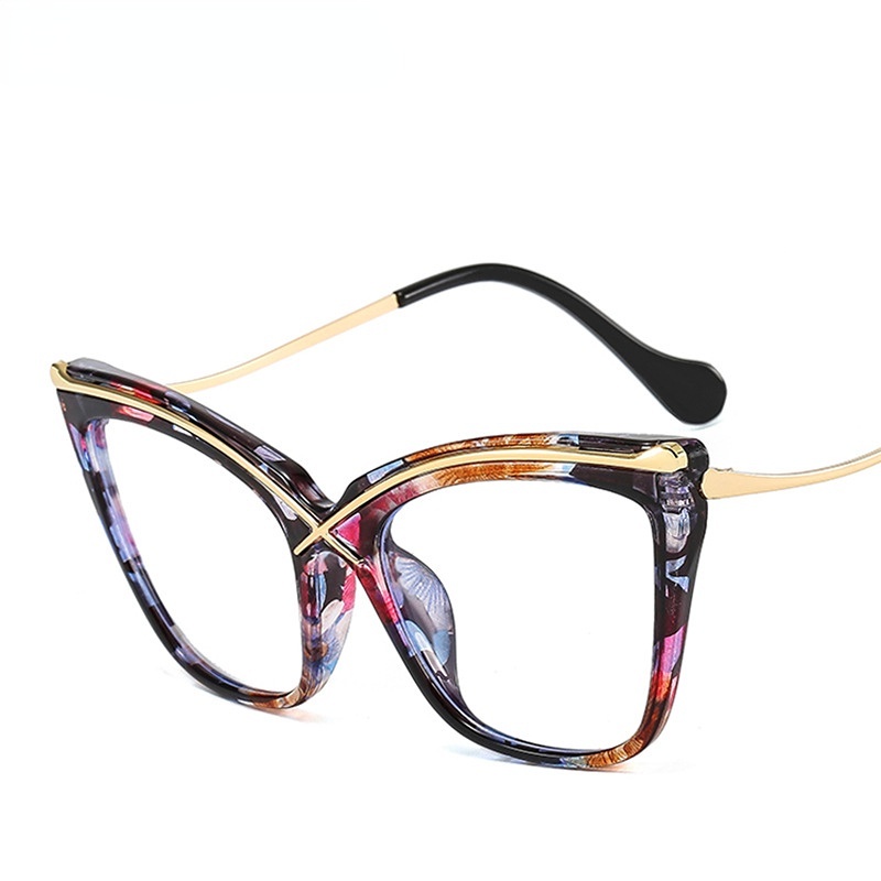 Tr90 Kacamata Cat Eye Anti Radiasi Untuk Wanita Pria Kacamata Aesthetic Lensa Yang Dapat Diganti Frame Kacamata Retro Eropa