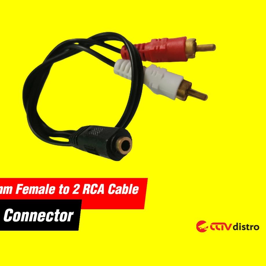 ❈ Kabel Jack Audio 3.5mm Female to 2RCA Male Konverter Aux 3.5 mm to 2 RCA Converter Cable Adapter ◌