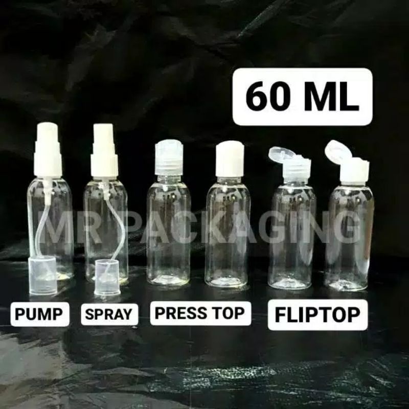 Botol 60ml Fliptop Presstop Spray Pump Presson Spray pump
