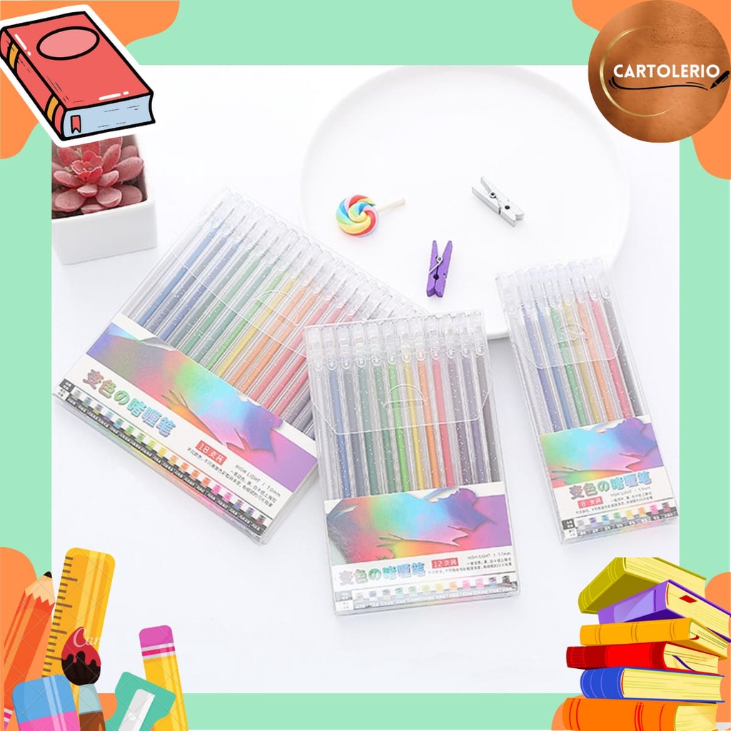 

Pulpen Gel Glitter Aneka Warna Set 8 Pcs S0234