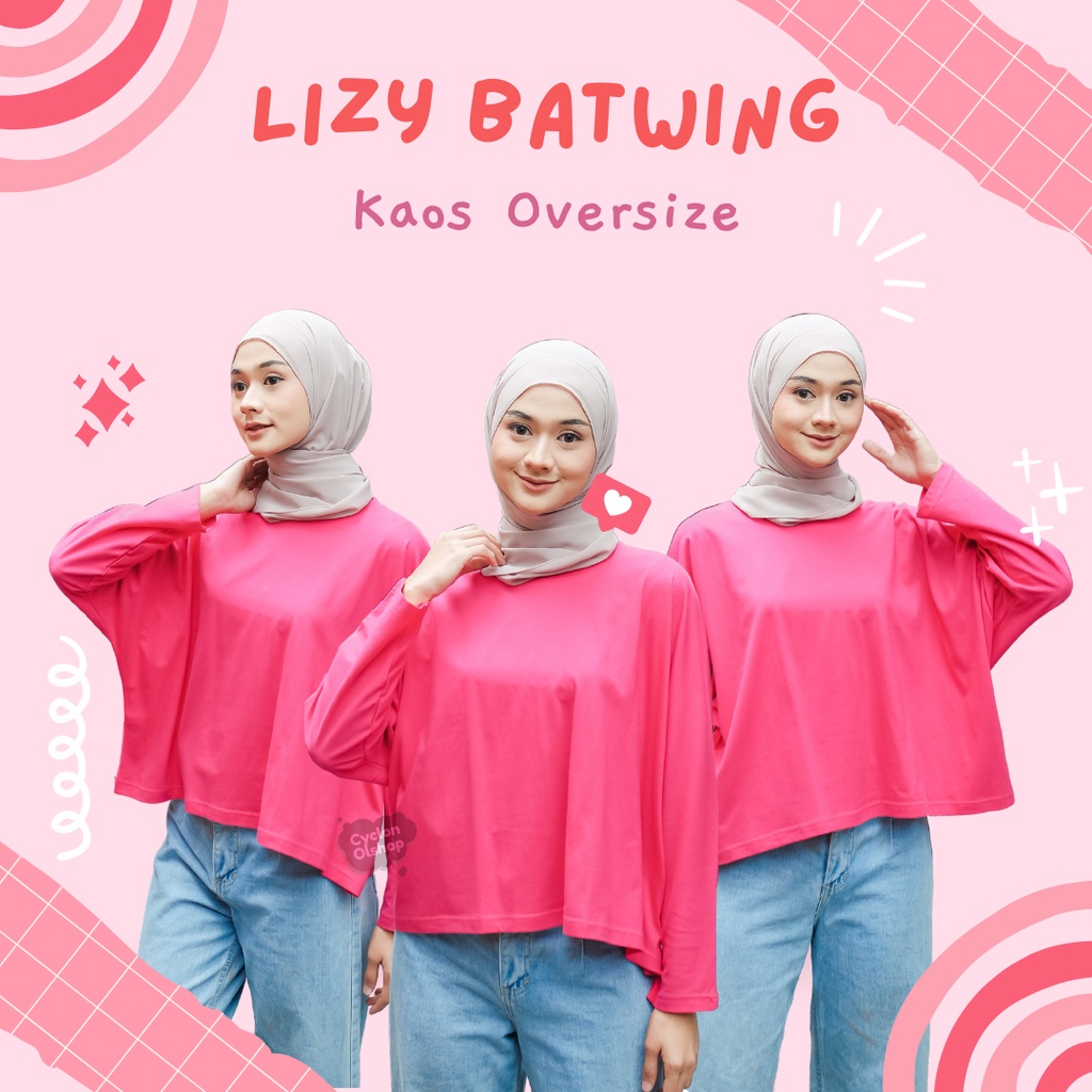 [CYC | COD] REAPICT | Kaos Basic Lizy Batwing Oversize | Cotton Combed | Atasan Crop XXXL Trend Wanita Murah Best Seller