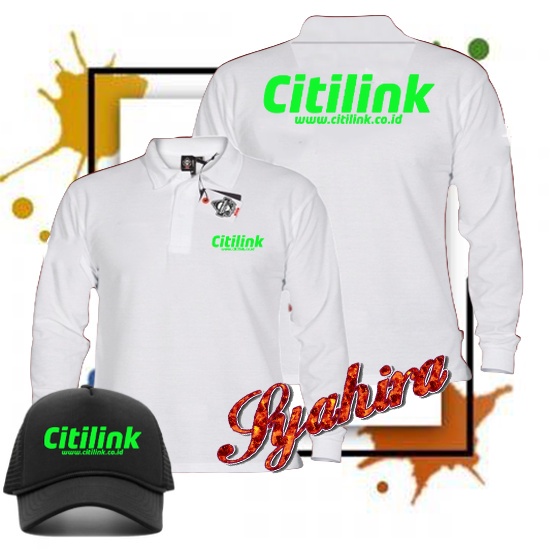 Plus Topi Polo Berkerah Lengan Panjang Citilink Neon Premium Baju Seragam Kantor Pria Wanita Terbaru