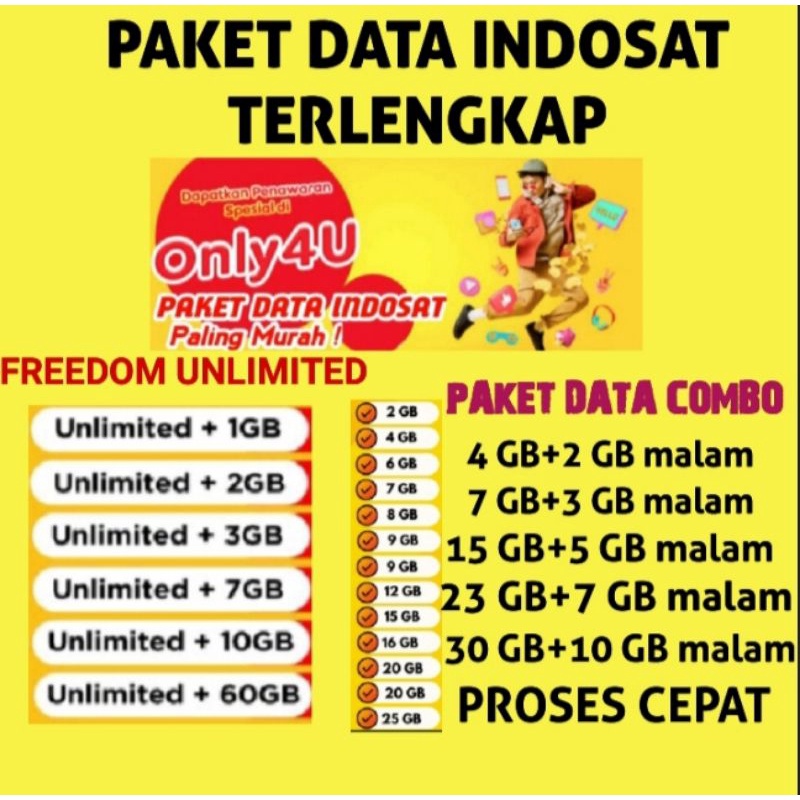 TERBARU PAKET DATA INDOSAT 2GB 3GB 10GB 18GB 25GB