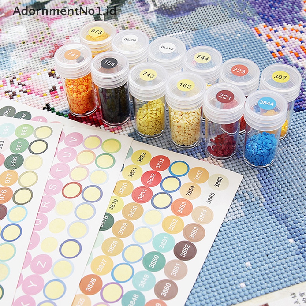 [AdornmentNo1] Diamond Paing Stiker Angka Warna447 DMC Label Sticker Storage Box Diamond [ID]