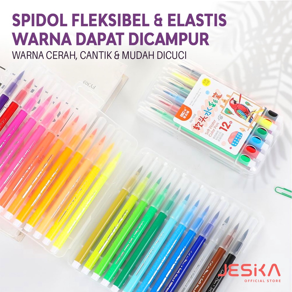 Spidol water colour waterclolor littering lettering calligraphy calligrafitti bisa dihapus warna warni aesthetic estetik lukis gambar sketsa mewarnai kaligrafi lucu unik set 1 pack