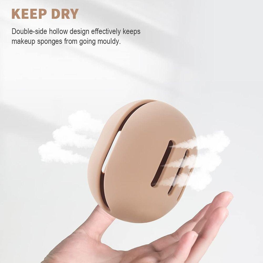 NEEDWAY Needway Puff Tempat Pengeringan Reusable Silicone Travel Ventilated Case Beauty Egg Stand Alat Makeup Kosmetik Puff Case