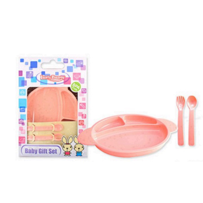 LB1382 Lusty Bunny 3in1 Feeding Baby Gift Set Peralatan Makan Bayi Aman BPA Free