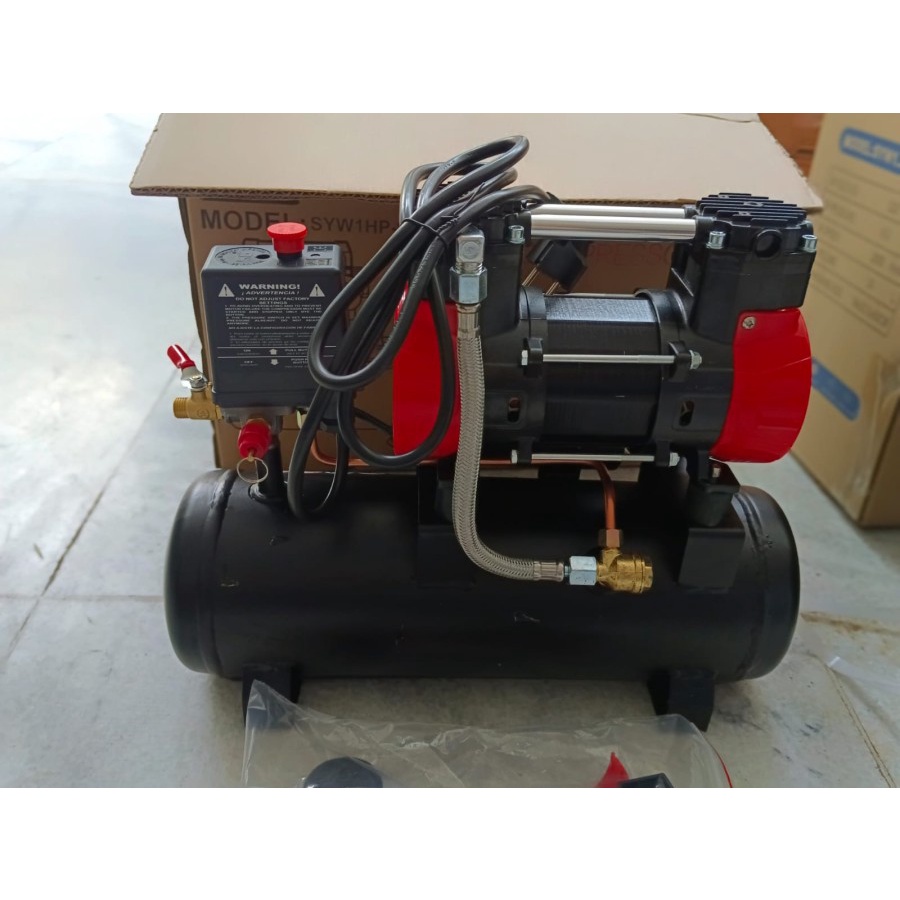 Kompresor Udara 1Hp 8Bar 9L Air compressor Oil-Free Pumpa Angin