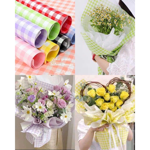 

Kertas Buket Motif Kotak-kotak Flower Wrapping Paper Square Pattern Waterproof - FULL SQUARE PATTERN FLOWER WRAPPING CELLOPHANE MOTIF KOTAK