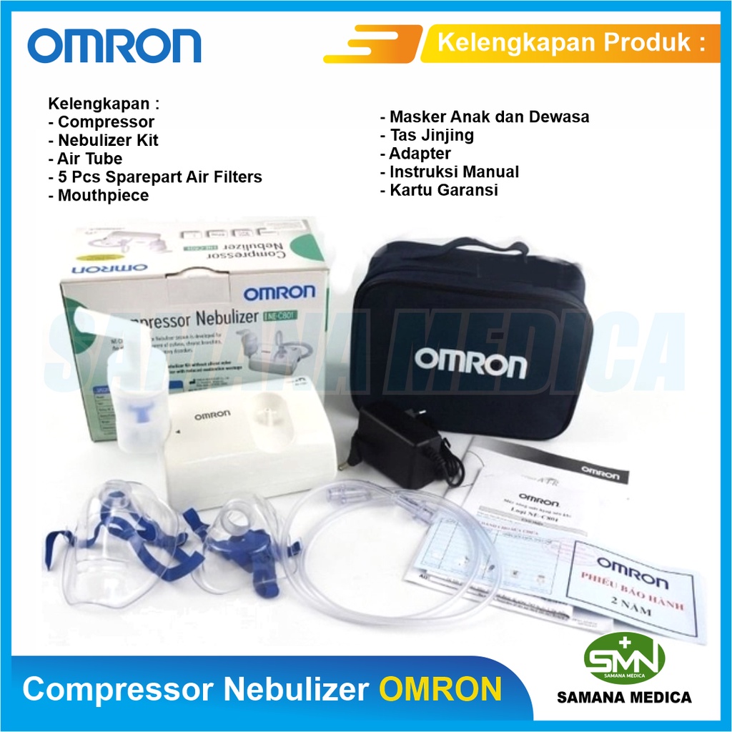 Compressor Nebulizer OMRON NE-C801 Alat Terapi Gangguan Pernafasan Promo