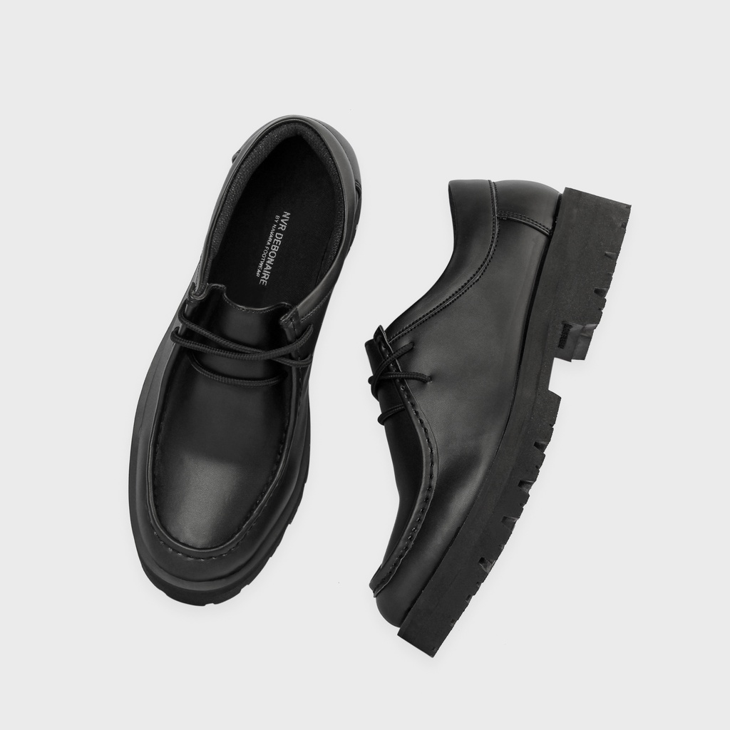 OC002 | Sepatu Kerja Hitam Tali Sneakers Premium Pria Casual Kerja Formal Kantor Original Laki | FORIND Terraforma