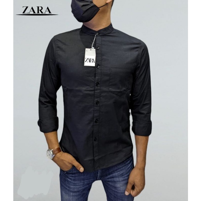 Baju Kemeja Sanghai Zara Premium Slimfit Bahan Katun Twill || Kemeja Panjang Casual || Kemeja Panjang Pria