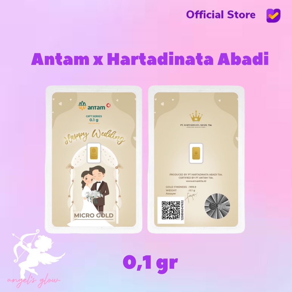 Micro Gold Antam Hartadinata 0.1 & 0.25 Gram Wedding International Series