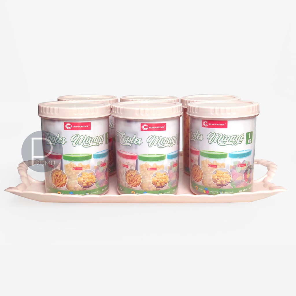 Toples Plastik Serbaguna - Toples Kue Bening - Toples Makanan - Toples Cemilan - Food Container - Miyagisei