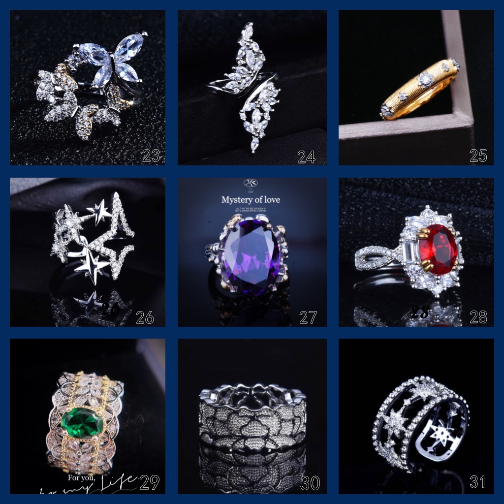 Goldkingdom Aksesoris Perhiasan Fashion Ready Stock Industri Berat Ringan Mewah Multi-layer Berliku Berlian Bertatahkan Cincin Ular Niche Desain Cincin